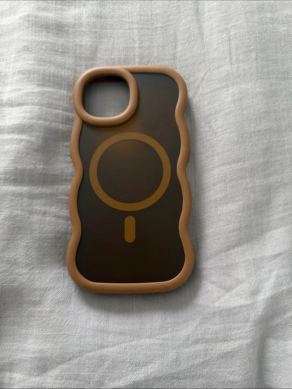 iPhone 15 Protective Brown Silicone iPhone Case with MagSafe Compatibility